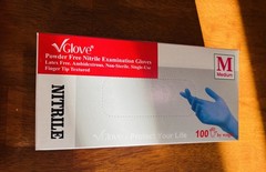 10x VGlove- Medium Blue Powder Free NITRILE Examination Gloves – Box of 100