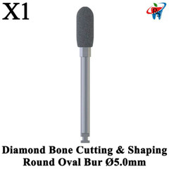 1 pcs Dental Bone Cutting & Shaping Round Oval Bur Ø5.0mm Drill Tools