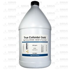 True Colloidal Gold – 200 ppm – 1 US Gallon (128 Fl Oz) in White Plastic Jug