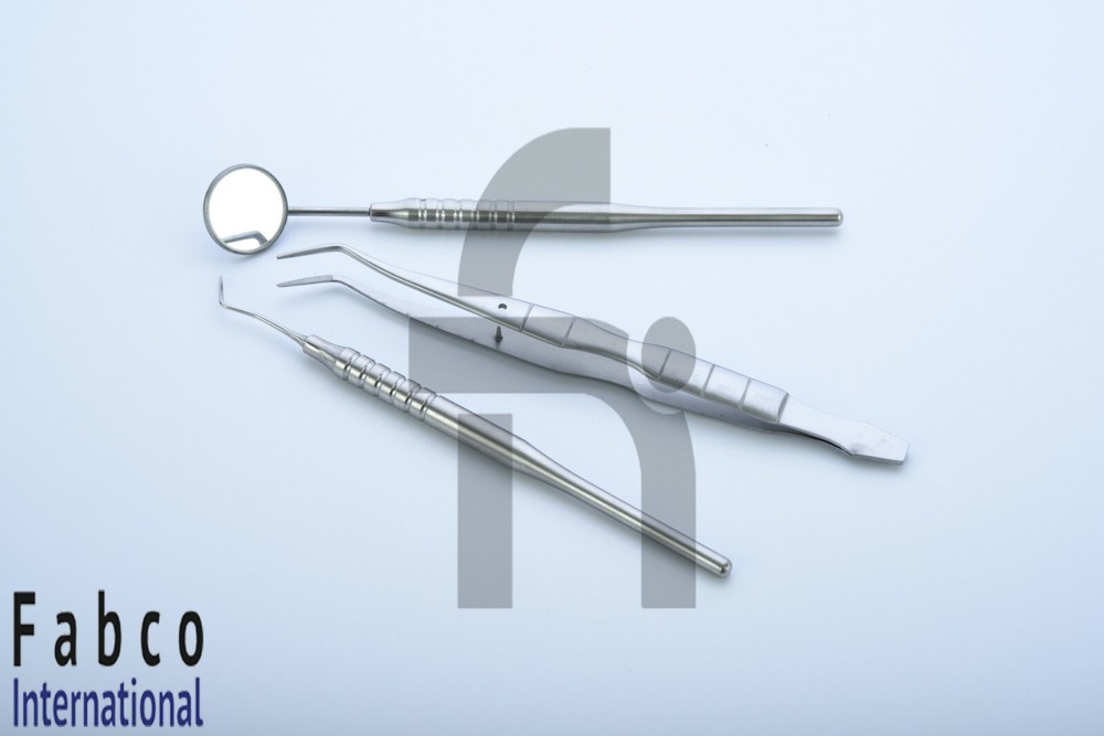 New Dental Set Mirror Explorer College Plier Basic Dental Examination Set