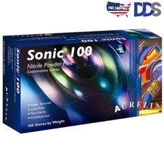 Aurelia Sonic 100 Nitrile Exam Gloves Medium, Powder Free, Indigo Blue, 100/Pk