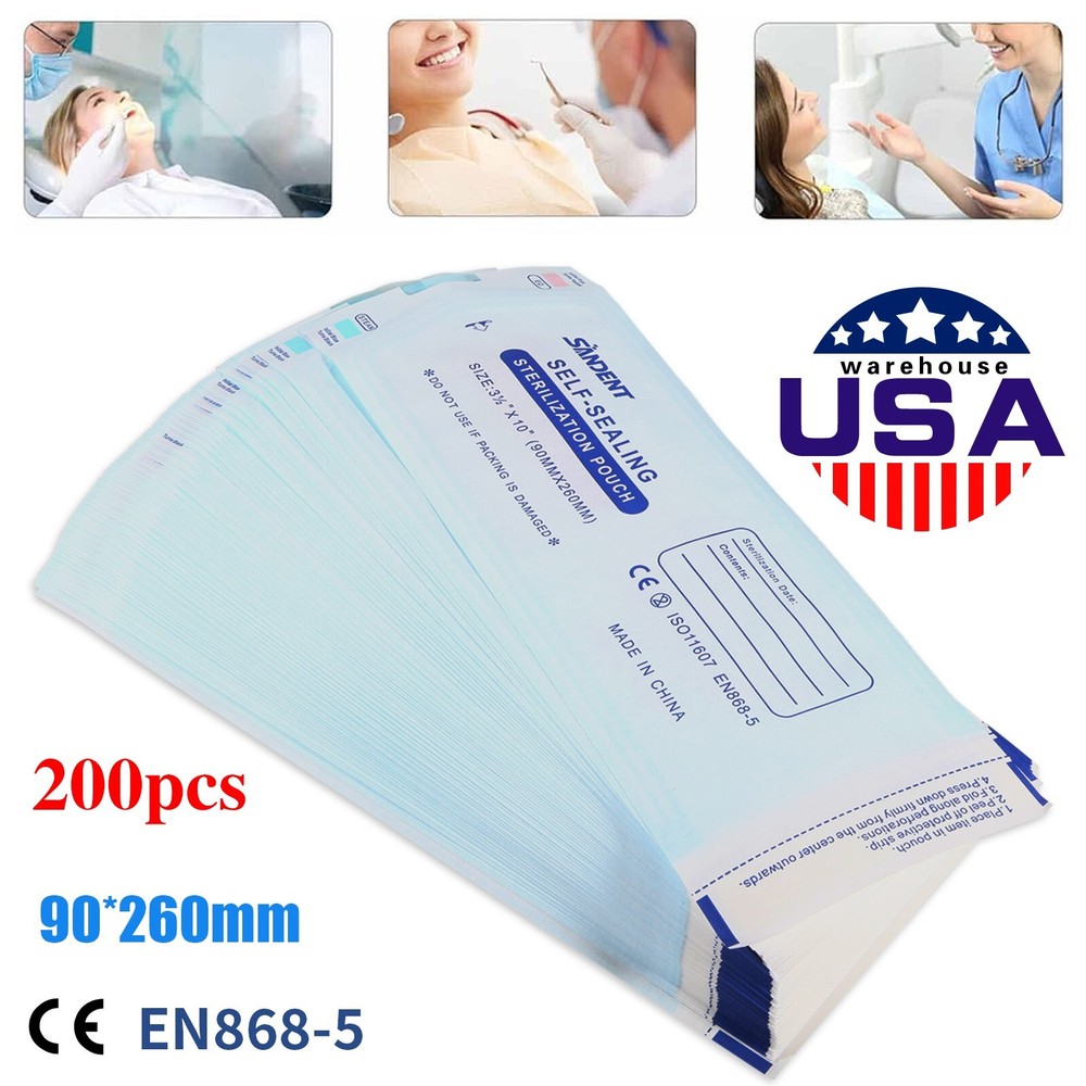 Sterilization Pouches- 3.5 ” x 10 ” Dental Self Pouch Bag 200 Bags