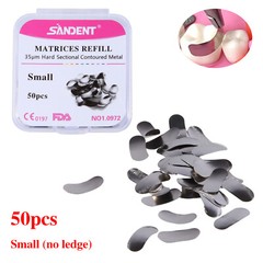 50 Pcs Dental Sectional Contoured Metal Matrices Refill Matrix Band Ledge 35μm