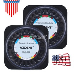 AZDENT Dental Orthodontic Braces Clear Ceramic Bracket Roth Slot.022 Hooks 3 4 5