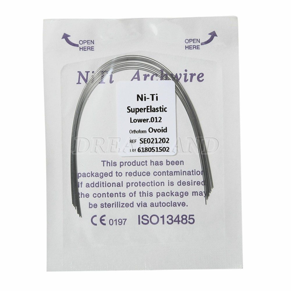 Dental Ortho Super Elastic Niti Round Arch Wire Ovoid 012-020 Upper / Lower all