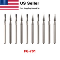 10Pc/Pack Dental Tungsten Carbide Drill FG Bur For High Speed Handpiece FG701 to