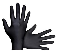 SAS Safety 66519 Raven Powder-Free Nitrile X-Large (Pack of 100), Black