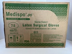 QTY 400 PAIRS/50*8-PACK MEDISPO 9823-PF POWDER FREE LATEX SURGICAL GLOVES SZ 7.5