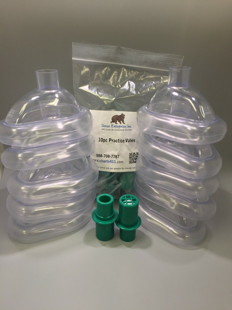 10 Adult CPR Training Mask With 10 Valves