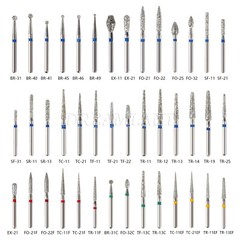 50/100pcs Dental Diamond Burs For High Speed Handpiece Friction Grip NEW