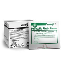 AMMEX Food Service Industrial Poly Plastic Gloves Disposable 1000-CASE Large