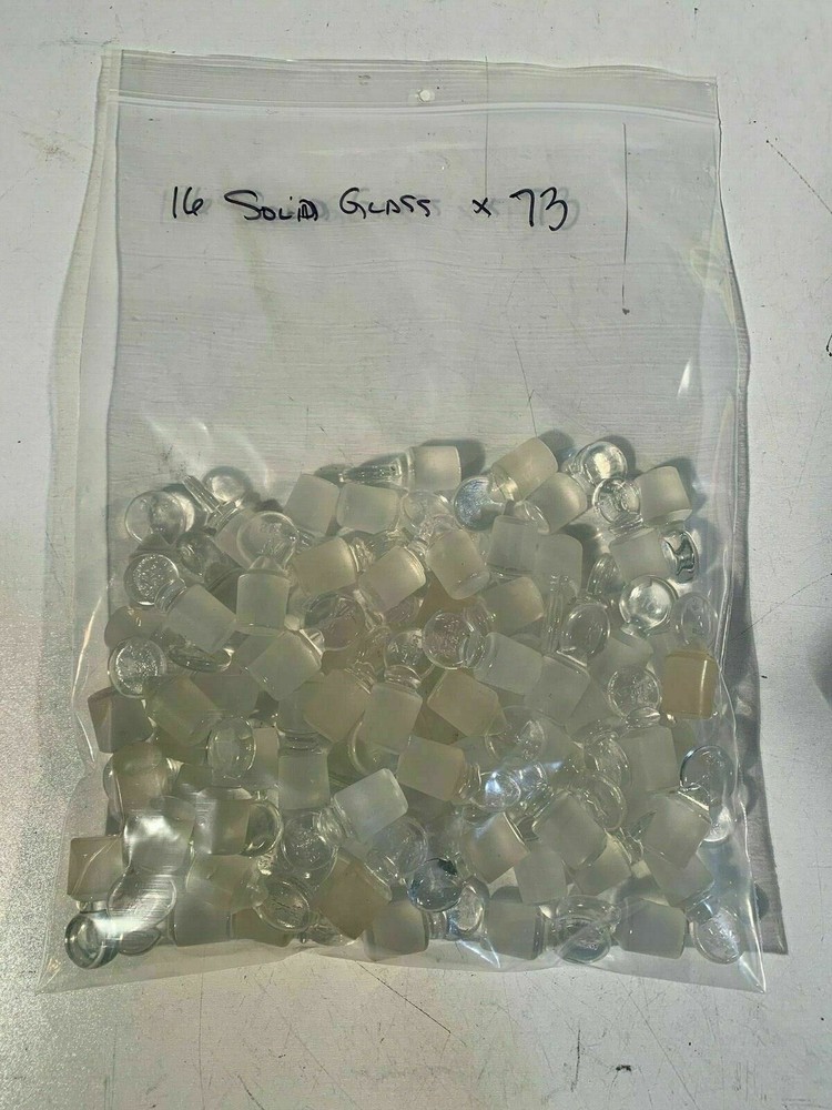73x PCS PYREX 16 ST Pennyhead Inner Stopper Standard Taper Solid Glass – USED