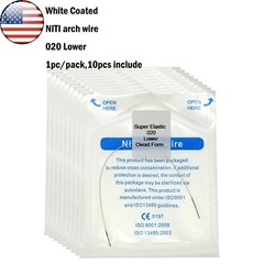 US 10 Pcs Dental Ortho Niti White Arch Wire Super Elastic Upper/Lower 012-020