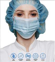 ASTM Level 1 3-Ply Earloop Surgical Medical Face Masks (Bag of 10 or 20)