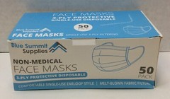 Blue Summit 3-Ply Protective Single-Use Disposable Face Masks Lot 200 Masks