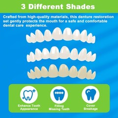 Veneers Teeth for Women, Tooth Replacement Missing Teeth, Upper Veneer 6PCS