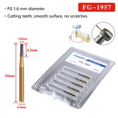 10Pcs Dental Tungsten Carbide Burs Crown Cutter Cutting Transmetal FG 1957