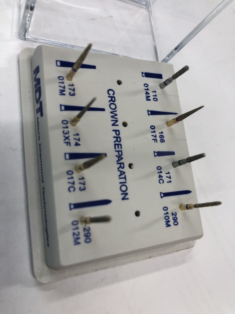 MDT Dental 1xCrown Preparation Kit#1 8xFG Diamond Burs & autoclavable