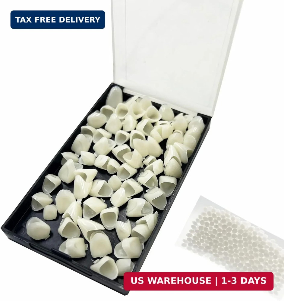1 Box False Teeth Crown Repair Kit Dental Anterior Veneers Fake Tooth Cap Crown