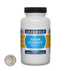 Sodium Gluconate / 8 Ounce Bottle / 99% Pure USP-FCC Food Grade / Fine Powder