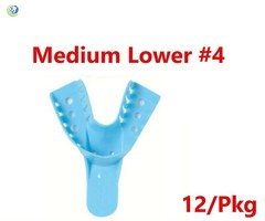 Dental Impression Trays Perforated Plastic Disposable Ped/S/M/L Upper/Lower 12PC