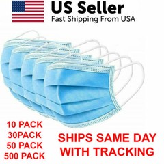 10/20/50 Face Mask Mouth Cover Surgical MEDICAL Dental Disposable 3-PLY Earloop