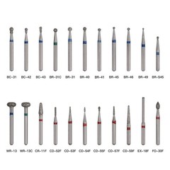 50pcs Dental Turbine Diamond Burs FG For High Speed Handpiece Friction Grip Burs