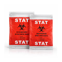 1000PCS 6x9IN STAT SPECIMEN TRANSPORT BIOHAZARD BAG, RED, ECONO-ZIP