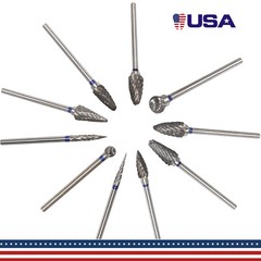 10 Pcs Dental Lab Tungsten Steel Carbide Burs Polishing Bur Drills HP 2.35mm Kit