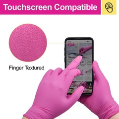 Fuchsia Nitrile Disposable Gloves 20/100PCS 3-mil Powder & Latex Free Household