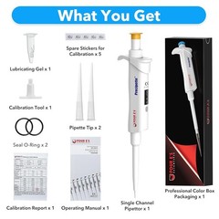 8pc 0.1μl-10ml Micropipette Adjustable Volume Manual Single Channel Pipettor Set