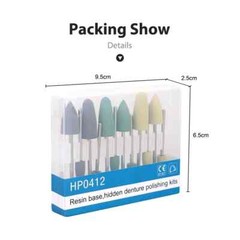 牙科树脂底座隐藏假牙抛光套件 HP0412 适用于低速手机-