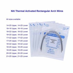 1×Dental Orthodontic Niti Thermal Activated Rectangular Arch Wires 14×25 Upper
