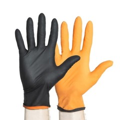 Halyard Black-FIRE 44756 Small Nitrile Exam Gloves Black-Orange (Box of 150)