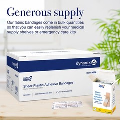 Dynarex Sheer Plastic Adhesive Bandages Water-Resistant And Sterile Non-Stick