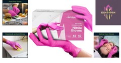 Comfortable Powder-Free Fuchsia Nitrile Gloves – 50 Disposable Medical Gloves