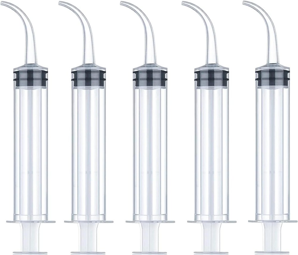 Wisdom Teeth Syringe – Pack of 5 Dental Curved Tip Syringe with Measuring Scale