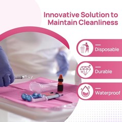 Dental Bibs, Disposable Dental Bibs Fuchsia, 125 Pack Waterproof Dental Bib f…