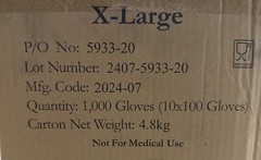 SureCare X-Large Gloves – 1000 Count – 10 Pack Of Gloves