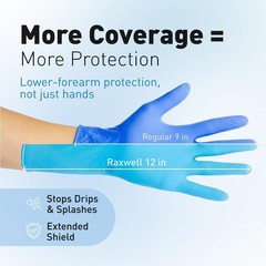 Raxwell Nitrile Gloves – Chemical Resistant Dishwashing Gloves – Textured Gri…