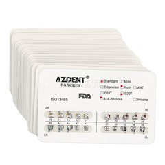AZDENT Dental Orthodontic Brackets Braces Standard Roth .022 Hooks 3-4-5 FDA