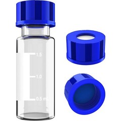 3000x 2ml Autosampler Amber/Clear Glass Vials 9-425 Pre-slit Thread Caps HPLC GC