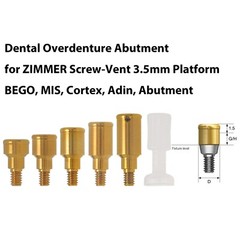US Locator Tapered Abutment For Zimmer Screw Vent Ø3.5/4.5mm & Male Cap Inserts