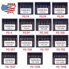 10-100pc Dental Round Carbide Tungsten FG Burs For Surgical High Speed Handpiece