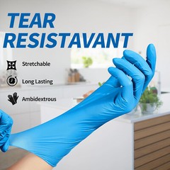 Synmax Disposable Examine Gloves Multipurpose Cleaning Powder Free Blue XL 100ct