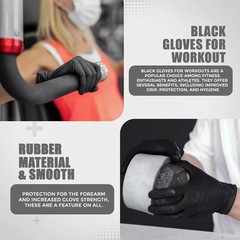 Black Nitrile Disposable Gloves Powder Free Latex Free 4.5 Mil & Size M – XXL