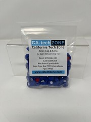 Red PTFE/white silicone septa & Blue screw cap with hole, for 2ml 9-425 vial
