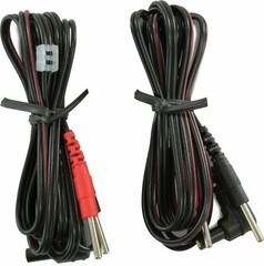 2 Packs Premium Replacement Lead Wires for TENS and EMS units 45″ Length Black