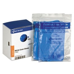 First Aid Only Lightweight Nitrile Gloves, One Size Fits Most, Clear, 2/Box