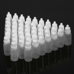 50pcs Small Plastic Bottle Pipette Dropper 10mL Container Liquid Screw Cap Clear